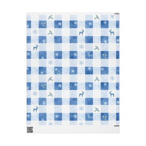 Blue Checks Wrapping Paper - Winter Wonderland Gift Wrap - Dipaliz - 30’’ x 36’’ / Matte - Mobile Phone Cases