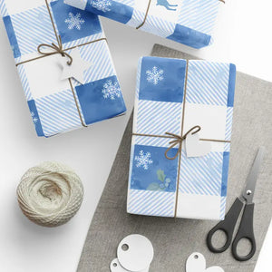 Blue Checks Wrapping Paper - Winter Wonderland Gift Wrap - Dipaliz - Mobile Phone Cases