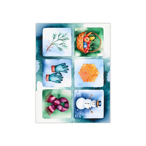 Winter Charm Ceramic Photo Cozy Snowman Wall Tile - Dipaliz - Tiles