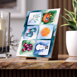 Winter Charm Ceramic – Snowman Photo 6x6 Tile - Dipaliz - Wall Tiles