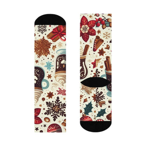 Cozy Mocha Latte Crew Socks - Festive Winter Style - Dipaliz