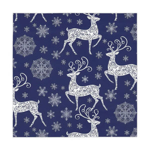 Deep Navy Nordic Winter Snowflake Tablecloth by Dipaliz - one Size / White - Tablecloths