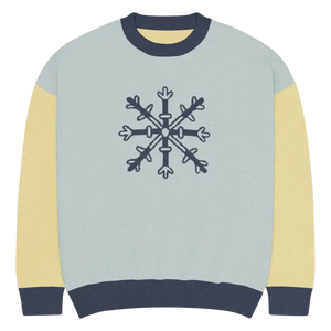 Knitted Crew Neck Sweater - Snowflake Colorblock Winter - Dipaliz - 2xs - Sweaters