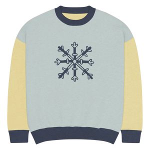 Knitted Crew Neck Sweater - Snowflake Colorblock Winter - Dipaliz - Xl - Sweaters
