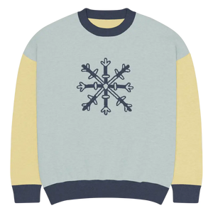 Knitted Crew Neck Sweater - Snowflake Colorblock Winter - Dipaliz - Xs - Sweaters