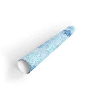 Winter Snowflake Wrapping Paper Roll Blue Holiday Style Dipaliz