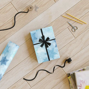 Winter Snowflake Wrapping Paper Roll Blue Holiday Style Dipaliz