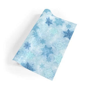 Winter Snowflake Wrapping Paper Roll Blue Holiday Style Dipaliz