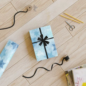 Winter Snowflake Wrapping Paper Roll Blue Holiday Style Dipaliz