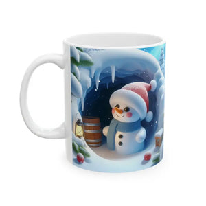 Cozy Snowman Ceramic Mug - Winter Mornings Joy - Dipaliz - Mugs