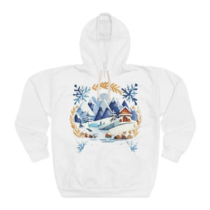 Aop Unisex Pullover Hoodie Midnight Blue Starfall Winter - Dipaliz - Xs - Hoodies