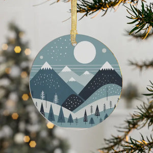 Pine Trees Acrylic Ornaments - Snowy Mountain Winter Decor - Dipaliz - Holiday