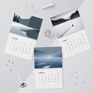 Winter Wonderland Monochrome Calendar 2026 Wall Planner - Dipaliz - 11’’ x 8.5’’ / Matte - Calendars