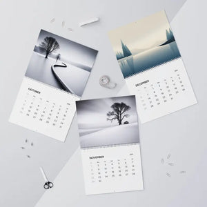 Winter Wonderland Monochrome Calendar 2026 Wall Planner - Dipaliz - Calendars