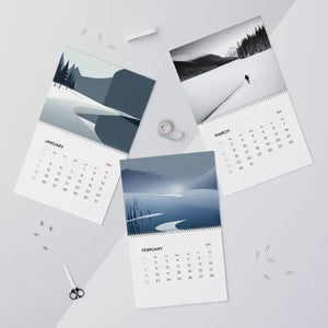 Winter Wonderland Monochrome Calendar 2026 Wall Planner - Dipaliz - Calendars