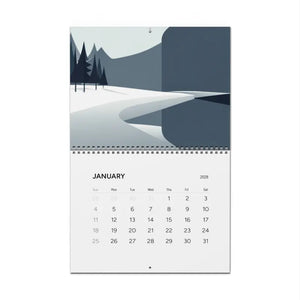 Winter Wonderland Monochrome Calendar 2026 Wall Planner - Dipaliz - Calendars