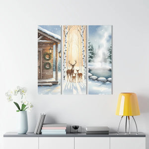 Winter Woodland Triptych – Acrylic Art Decor - Dipaliz - Visual Artwork