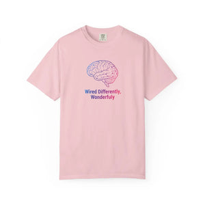 Wired Differently Wonderfully T-shirt, Neurodiversity Brain Graphic Tee - T-shirts - m