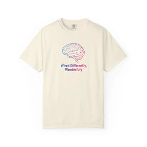 Wired Differently Wonderfully T-shirt, Neurodiversity Brain Graphic Tee - T-shirts - m