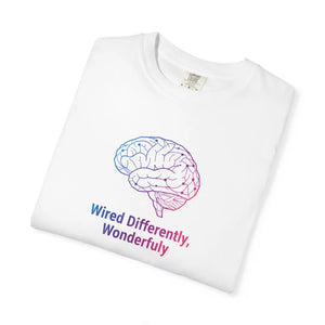 Wired Differently Wonderfully T-shirt, Neurodiversity Brain Graphic Tee - T-shirts - m