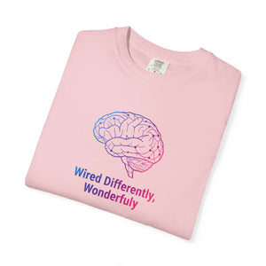 Wired Differently Wonderfully T-shirt, Neurodiversity Brain Graphic Tee - T-shirts - m