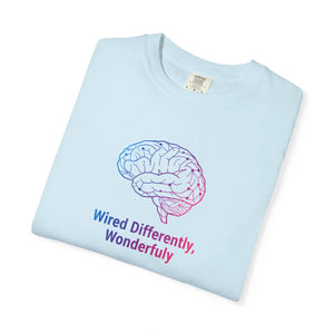 Wired Differently Wonderfully T-shirt, Neurodiversity Brain Graphic Tee - T-shirts - m