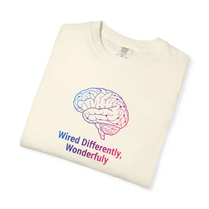 Wired Differently Wonderfully T-shirt, Neurodiversity Brain Graphic Tee - T-shirts - m