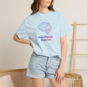 Wired Differently Wonderfully T-shirt, Neurodiversity Brain Graphic Tee - T-shirts - m