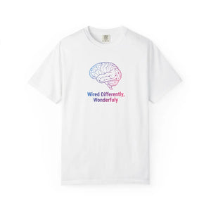 Wired Differently Wonderfully T-shirt, Neurodiversity Brain Graphic Tee - T-shirts - m