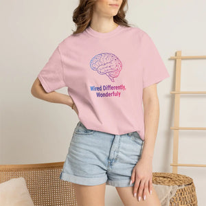 Wired Differently Wonderfully T-shirt, Neurodiversity Brain Graphic Tee - T-shirts - m
