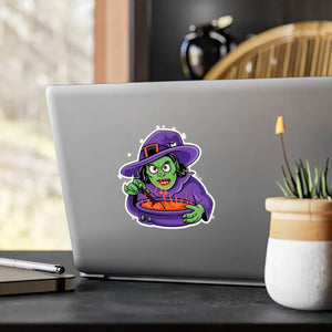 Witch Cooking Vinyl Decal Kiss-cut Border Craft Sticker - Dipaliz - 6’’ x 8’’ / Satin - Decorative Stickers