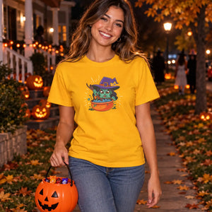 DipaliZ Short Sleeve Witch Tee – Soft Jersey Halloween
