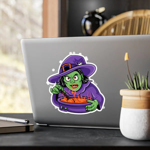 Magical Witch Cooking Vinyl Decal - Kiss-cut Border - Dipaliz - Decorative Stickers