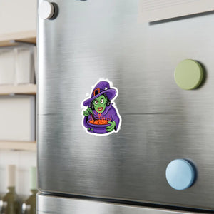 Magical Witch Cooking Vinyl Decal - Kiss-cut Border - Dipaliz - Decorative Stickers