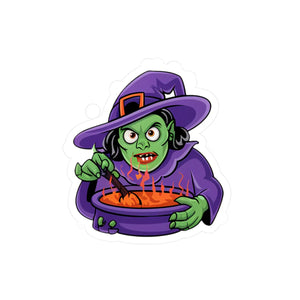 Magical Witch Cooking Vinyl Decal - Kiss-cut Border - Dipaliz - Decorative Stickers