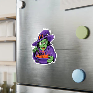 Magical Witch Cooking Vinyl Decal - Kiss-cut Border - Dipaliz - Decorative Stickers