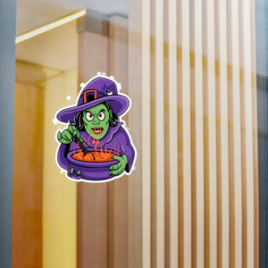 Magical Witch Cooking Vinyl Decal - Kiss-cut Border - Dipaliz - Decorative Stickers