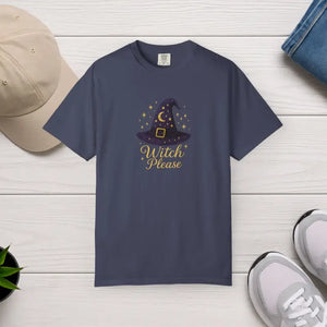 Unisex Graphic Tee Rich Color Witchy Vibes Garment Dyed - Dipaliz - Denim / s - T-shirts