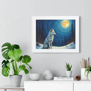 Wild Wolf Art Canvas Serene Night Framed Poster - Dipaliz - Prints