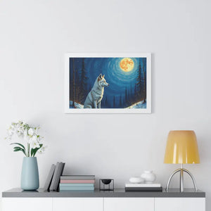 Wild Wolf Art Canvas Serene Night Framed Poster - Dipaliz - Prints