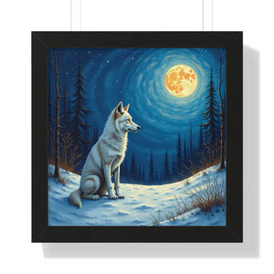Wild Wolf Art Canvas Serene Night Framed Poster - Dipaliz - Prints