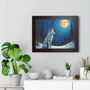 Wild Wolf Art Canvas Serene Night Framed Poster - Dipaliz - Prints