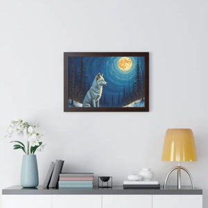Wild Wolf Art Canvas Serene Night Framed Poster - Dipaliz - Prints