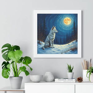 Wild Wolf Art Canvas Serene Night Framed Poster - Dipaliz - Prints