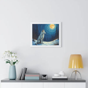 Wild Wolf Art Canvas Serene Night Framed Poster - Dipaliz - Prints
