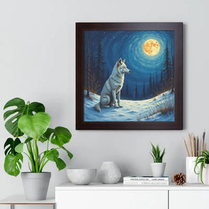 Wild Wolf Art Canvas Serene Night Framed Poster - Dipaliz - Prints