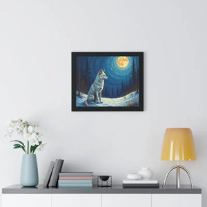 Wild Wolf Art Canvas Serene Night Framed Poster - Dipaliz - Prints