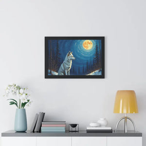 Wild Wolf Art Canvas Serene Night Framed Poster - Dipaliz - Prints