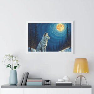 Wild Wolf Art Canvas Serene Night Framed Poster - Dipaliz - Prints