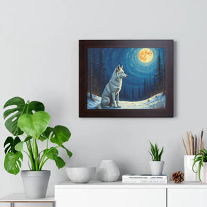 Wild Wolf Art Canvas Serene Night Framed Poster - Dipaliz - Prints
